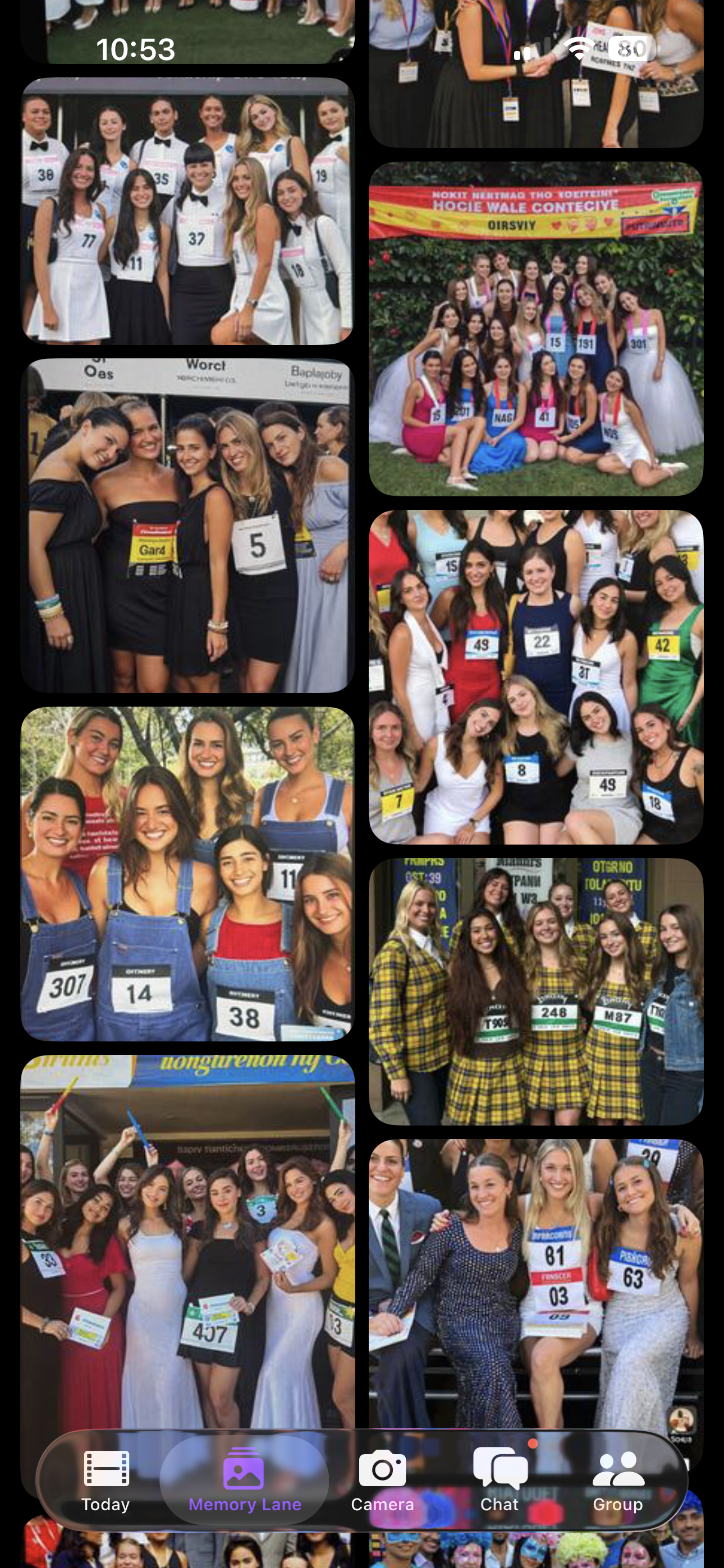 Circa Grid view of every photo in a Group memory